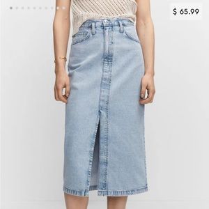 mango midi denim skirt